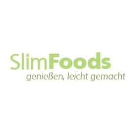 Logo + Slogan für SlimFoods. Genießen, leicht gemacht.