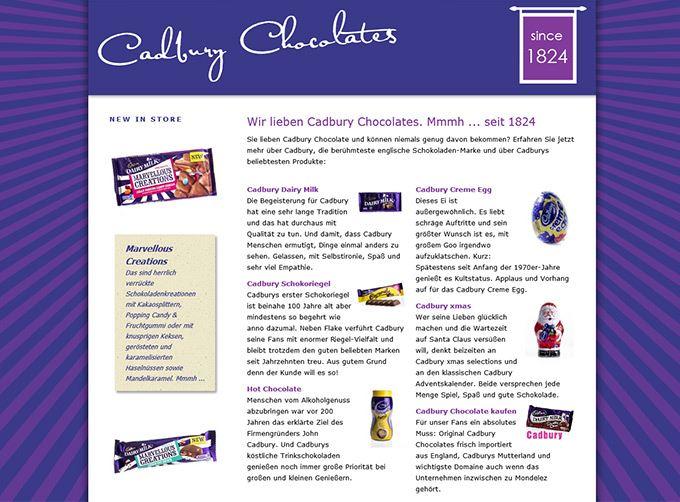 Cadbury Chocolates ... mmh seit 1824
